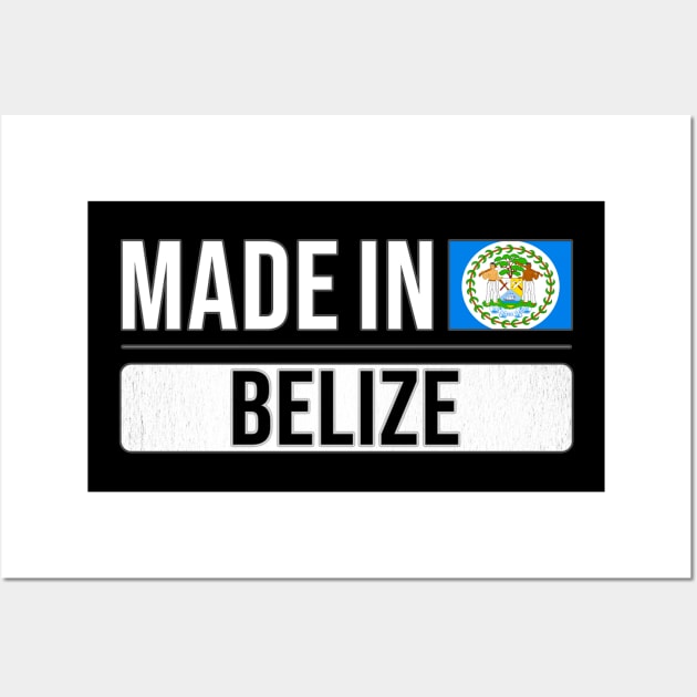 Made In Belize - Gift for Belizean With Roots From Belize Wall Art by Country Flags